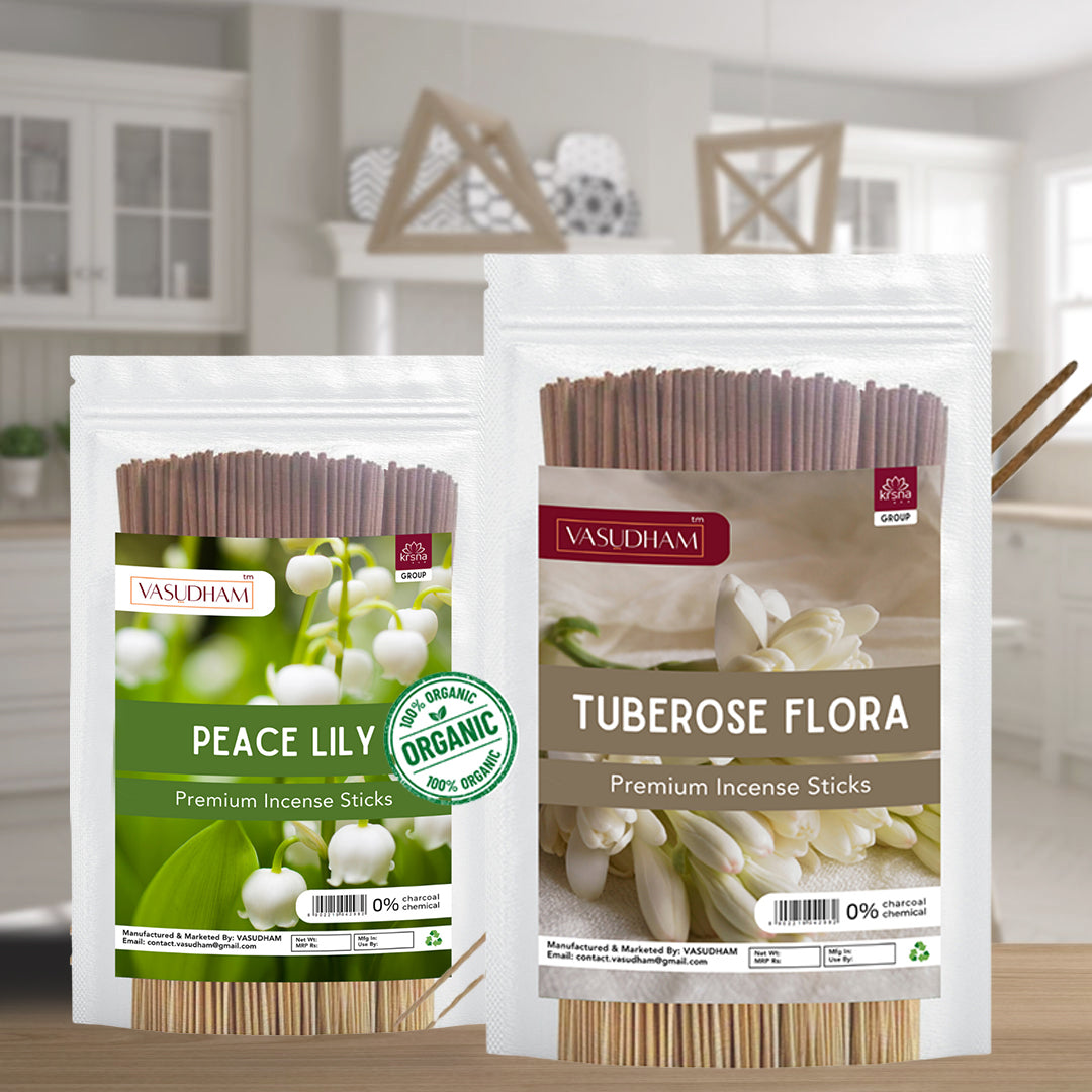 Peace Lily and Tuberrose Flora Incense Bulk Combo Pack