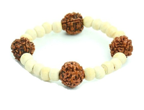 5 Mukhi Rudraksha and Tulsi Bracelet