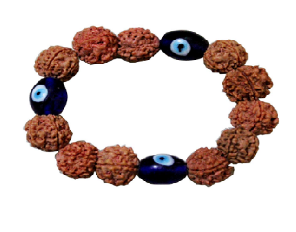 5 Mukhi Rudraksha Bracelet with Evil Eye