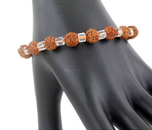 5 Mukhi Rudraksha Crystal Bracelet