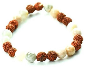 Moonstone and Rudraksha Bracelet