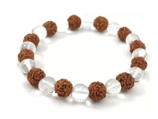 5 Mukhi Rudraksha and Crystal Bracelet