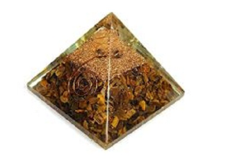 Tiger Eye Stone Orgonite Pyramid