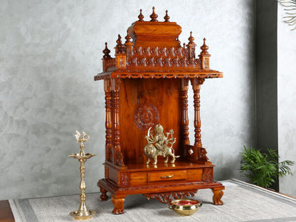 Teak Wood Pooja Mandir for Home