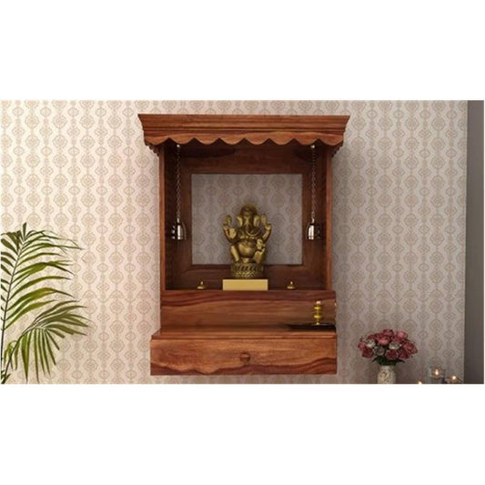 Wall-Mounted Wooden Pooja Mandir 