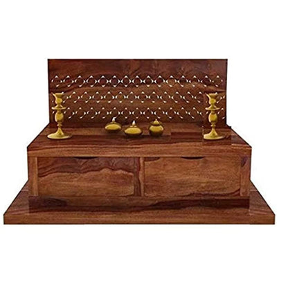 Wall-Mounted Wooden Pooja Mandir 