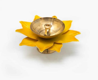 Colourful Brass Diya Combo