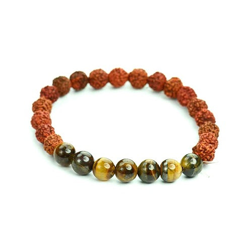 Rudraksha and Tiger Eye Bracelet