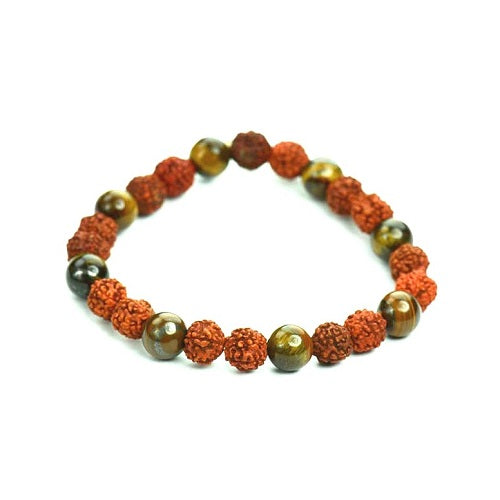 Rudraksha and Tiger Eye Bracelet