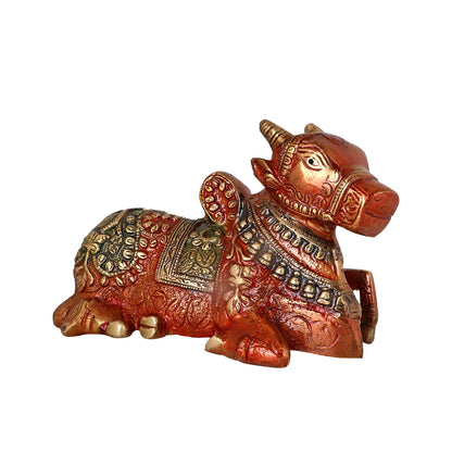 Brass Nandi Cow (Green)