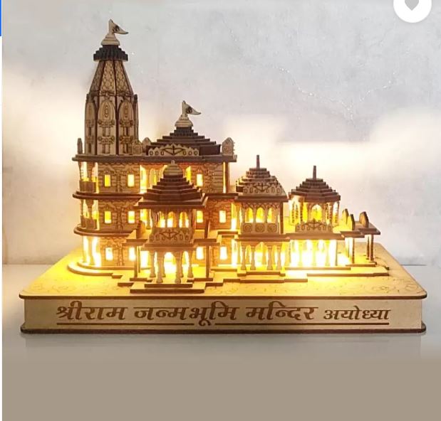 Shri Ram Mandir Ayodhya 3D Light Illuminated Model