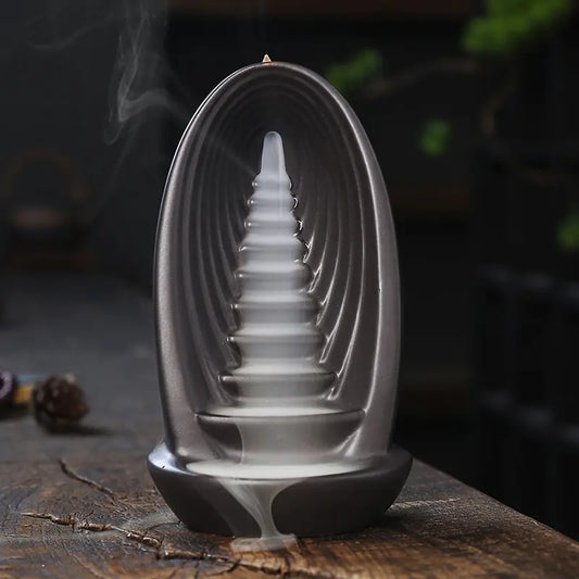 gray clay aromatherapy incense burner