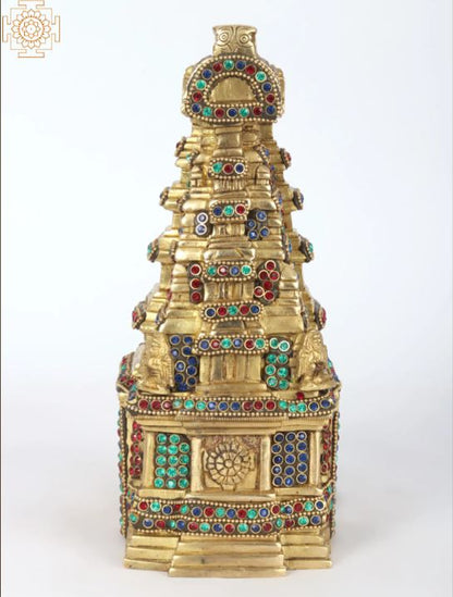 9" Meenakshi Temple In Brass