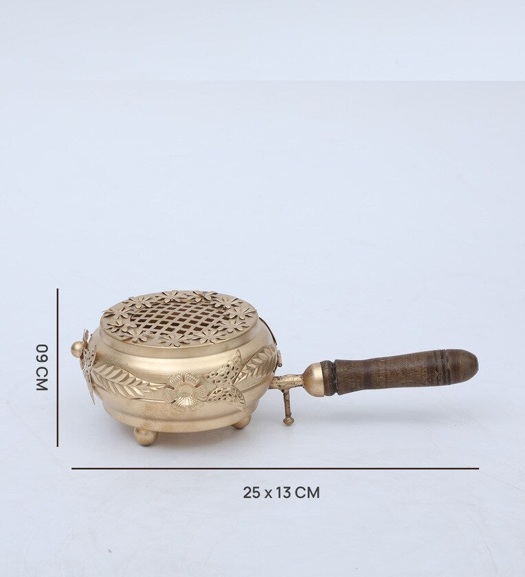 Lobandan Gold Brass Incense Holder