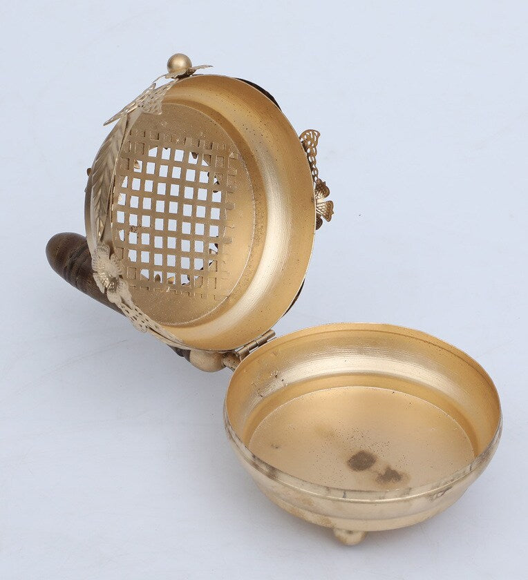 Lobandan Gold Brass Incense Holder