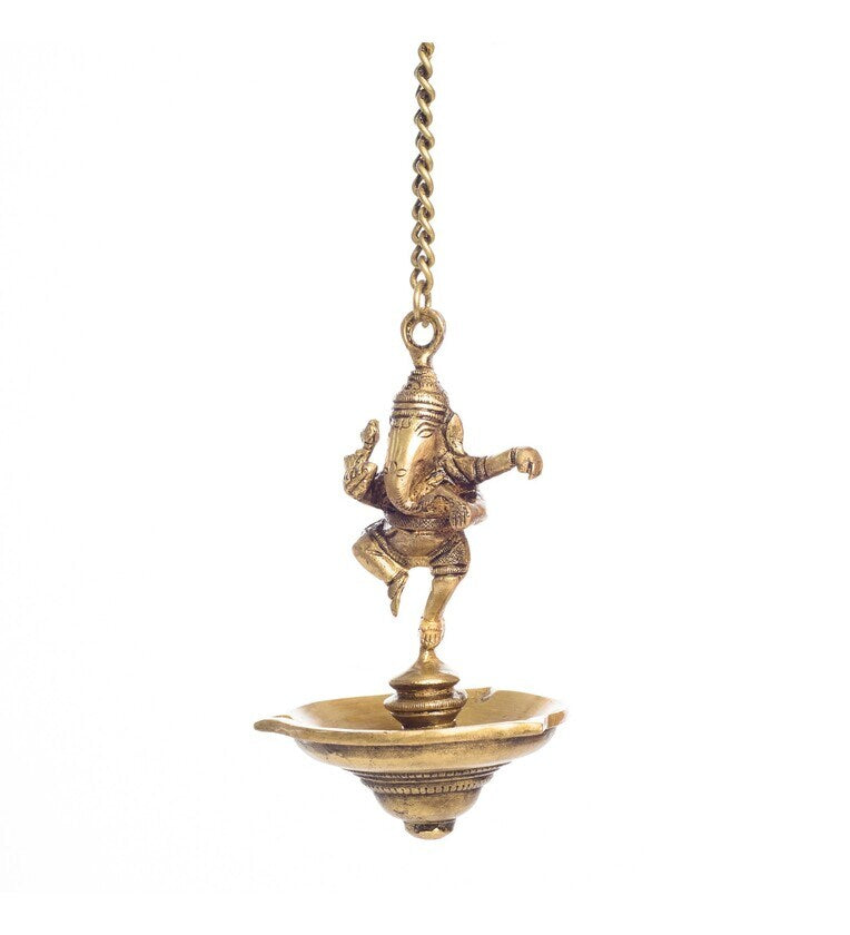 Hanging Lord Ganesha Brass Idol Diya