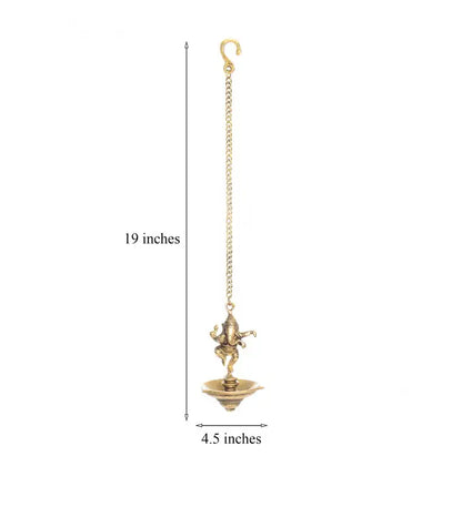 Hanging Lord Ganesha Brass Idol Diya