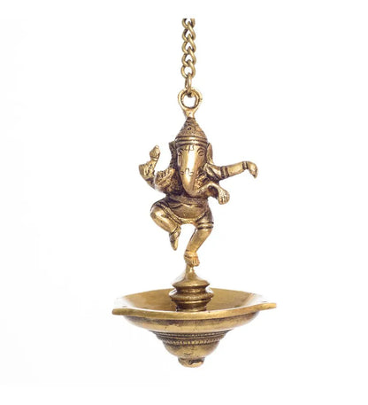 Hanging Lord Ganesha Brass Idol Diya