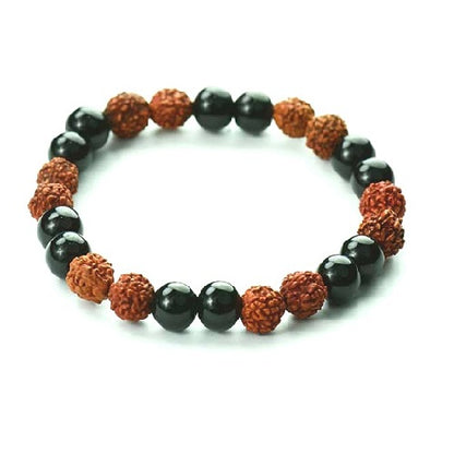 Rudraksha Green Jade Bracelet