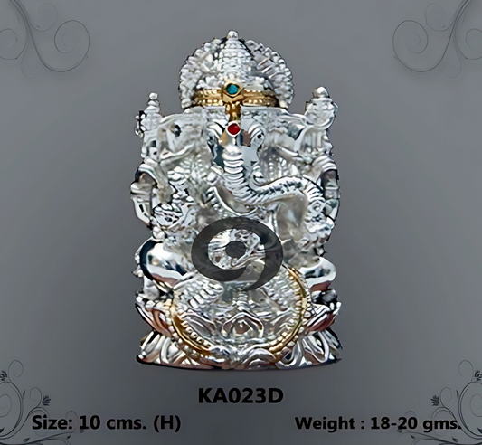 silver-colored Ganesh idol