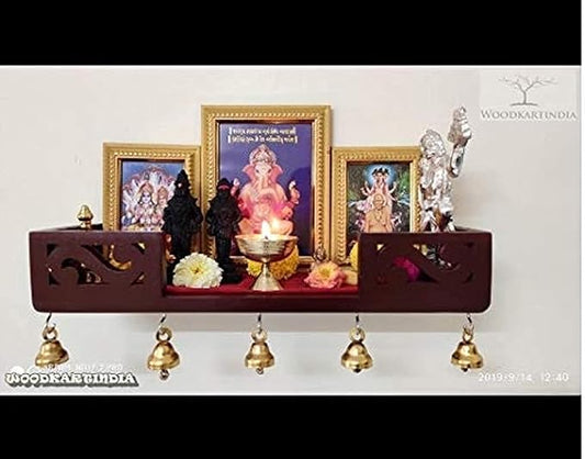 wall-mounted wooden temple with